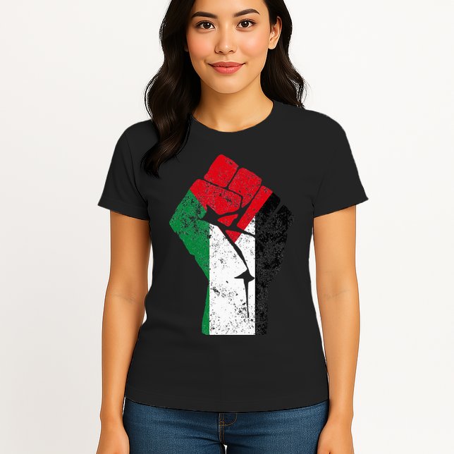 Fist of Palestine Free Palestine Womens T-Shirt