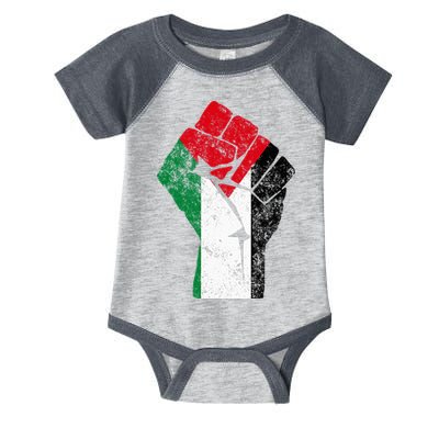 Fist of Palestine Free Palestine Infant Baby Jersey Bodysuit
