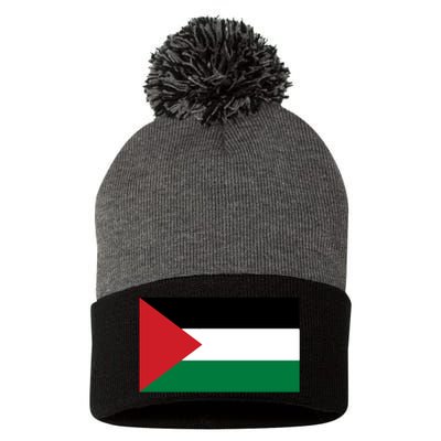 Flag Of Palestine Pom Pom 12in Knit Beanie