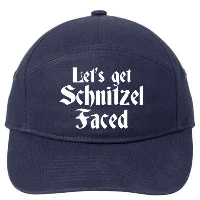 Funny Oktoberfest Pun Quote Joke Lets Get Schnitzel Faced Cute Gift 7-Panel Snapback Hat