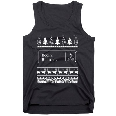 Funny Office Party Ugly Christmas Boom Roasted Tank Top