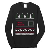 Funny Office Party Ugly Christmas Boom Roasted Xmas Long Sleeve Shirt