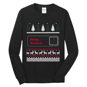 Funny Office Party Ugly Christmas Boom Roasted Xmas Tall Long Sleeve T-Shirt