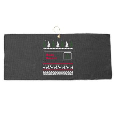 Funny Office Party Ugly Christmas Boom Roasted Xmas Large Microfiber Waffle Golf Towel