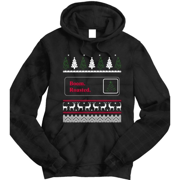 Funny Office Party Ugly Christmas Boom Roasted Xmas Tie Dye Hoodie