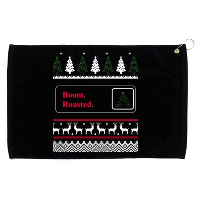 Funny Office Party Ugly Christmas Boom Roasted Xmas Grommeted Golf Towel