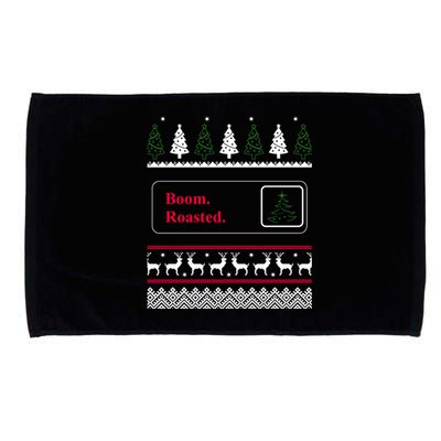 Funny Office Party Ugly Christmas Boom Roasted Xmas Microfiber Hand Towel