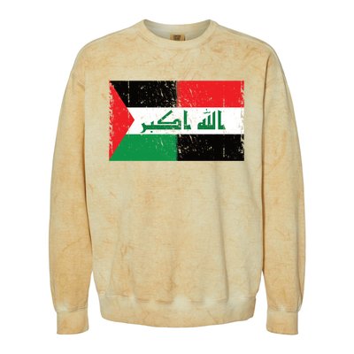 Flag Of Palestine Iraq Palestine Flag Iraq Palestine Colorblast Crewneck Sweatshirt