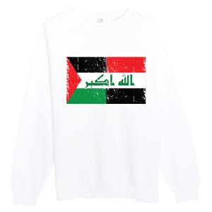 Flag Of Palestine Iraq Palestine Flag Iraq Palestine Premium Crewneck Sweatshirt