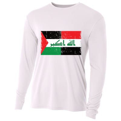 Flag Of Palestine Iraq Palestine Flag Iraq Palestine Cooling Performance Long Sleeve Crew