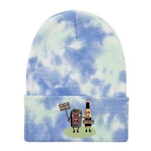 Funny Oktoberfest Quote Gift More Beer Save Water Gift Tie Dye 12in Knit Beanie