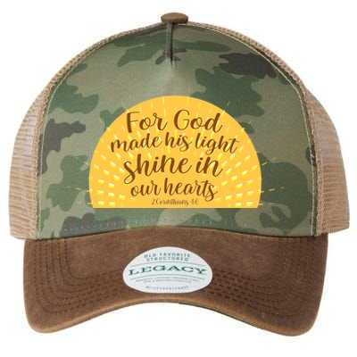 For God Made His Light Shine In Our Hearts 2 Corinthians 4:6 Legacy Tie Dye Trucker Hat