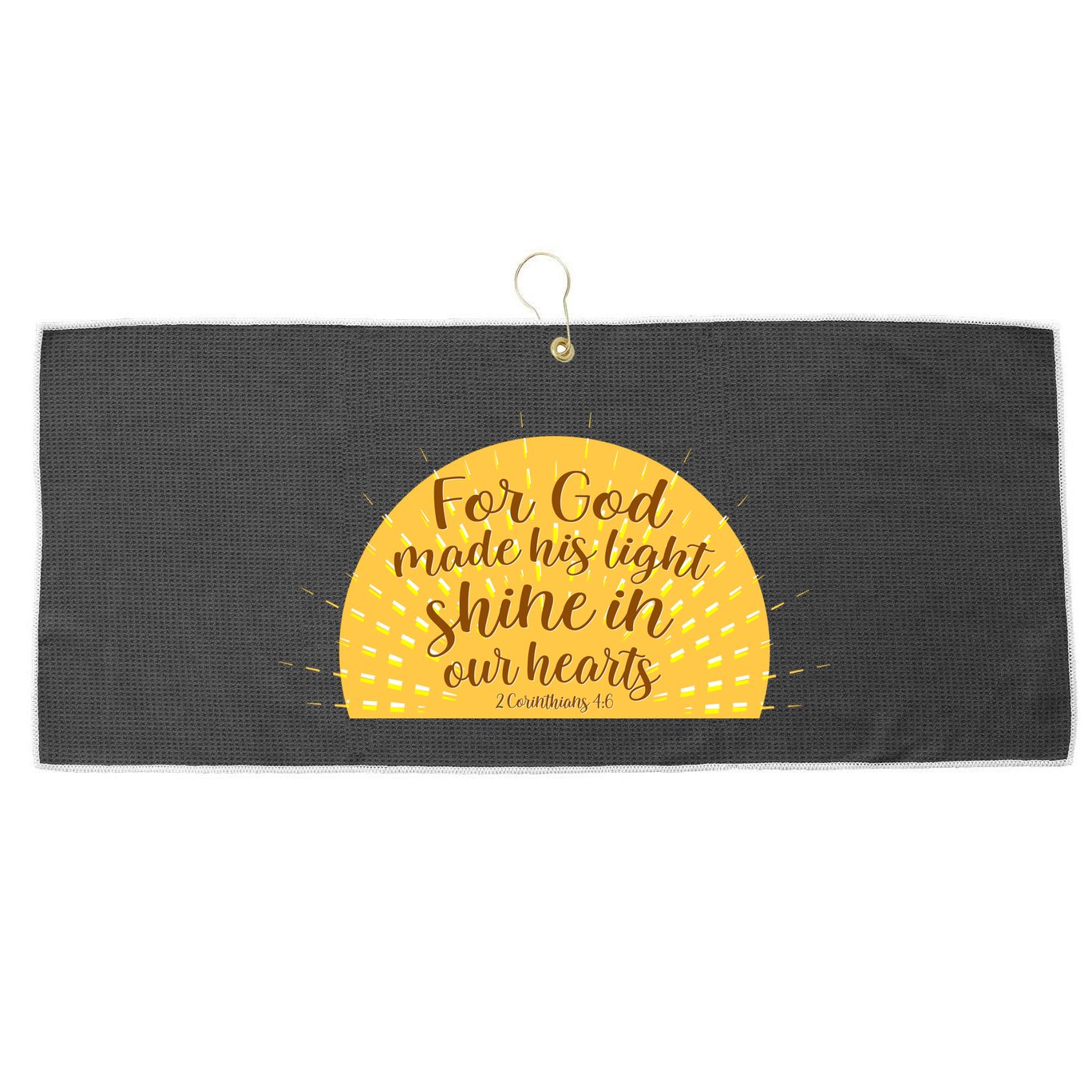 For God Made His Light Shine In Our Hearts 2 Corinthians 4:6 Large Microfiber Waffle Golf Towel