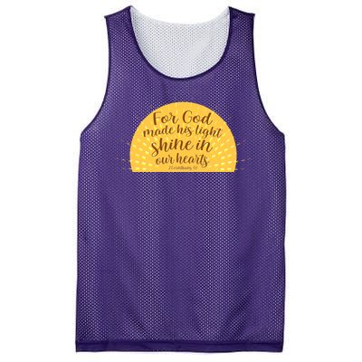 For God Made His Light Shine In Our Hearts 2 Corinthians 4:6 Mesh Reversible Basketball Jersey Tank