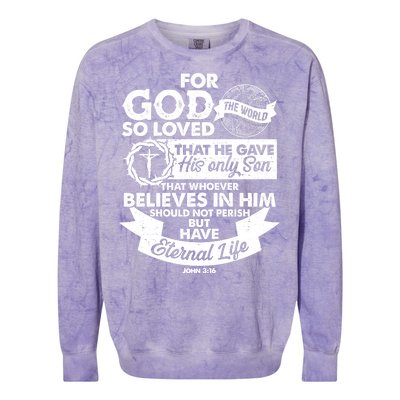 For God So Loved the World John 3:16 Colorblast Crewneck Sweatshirt