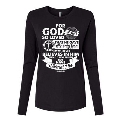 For God So Loved the World John 3:16 Womens Cotton Relaxed Long Sleeve T-Shirt