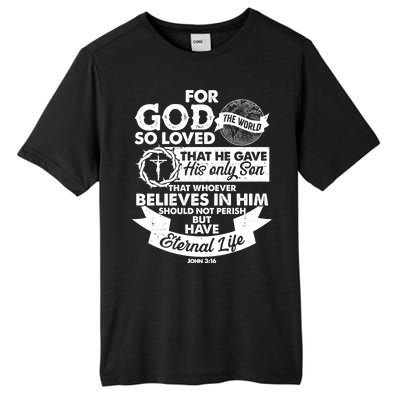 For God So Loved the World John 3:16 Tall Fusion ChromaSoft Performance T-Shirt