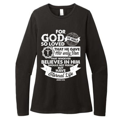 For God So Loved the World John 3:16 Womens CVC Long Sleeve Shirt