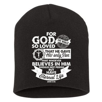 For God So Loved the World John 3:16 Short Acrylic Beanie