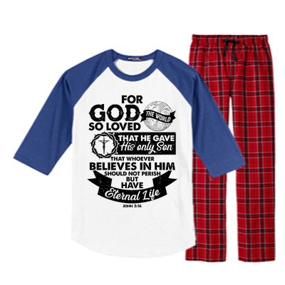 For God So Loved the World John 3:16 Raglan Sleeve Pajama Set