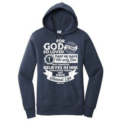 For God So Loved the World John 3:16 Women's Pullover Hoodie