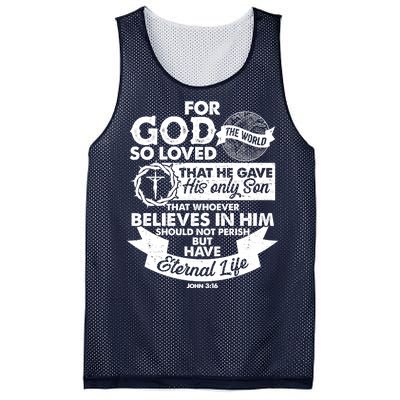 For God So Loved the World John 3:16 Mesh Reversible Basketball Jersey Tank