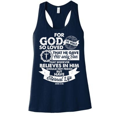 For God So Loved the World John 3:16 Women's Racerback Tank