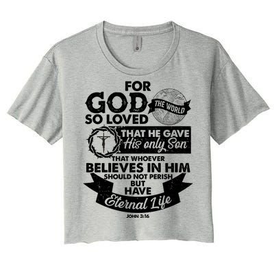 For God So Loved the World John 3:16 Women's Crop Top Tee