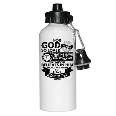 For God So Loved the World John 3:16 Aluminum Water Bottle