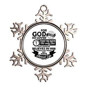 For God So Loved the World John 3:16 Metallic Star Ornament