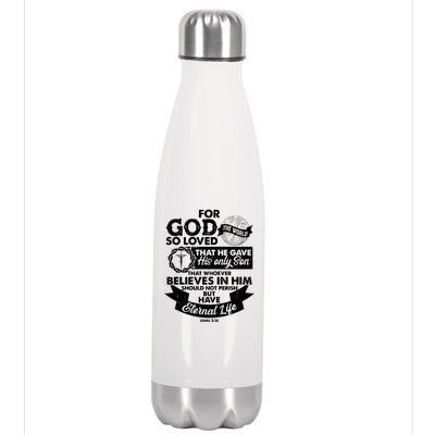 For God So Loved the World John 3:16 Stainless Steel Insulated Water Bottle