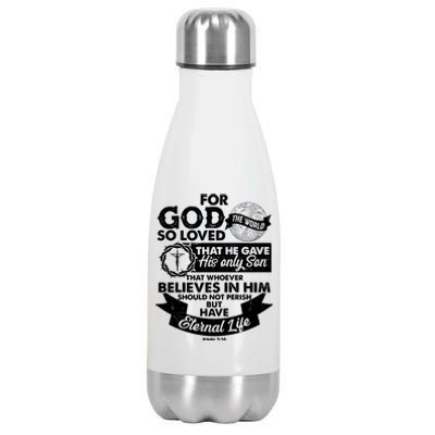 For God So Loved the World John 3:16 Stainless Steel Insulated Water Bottle