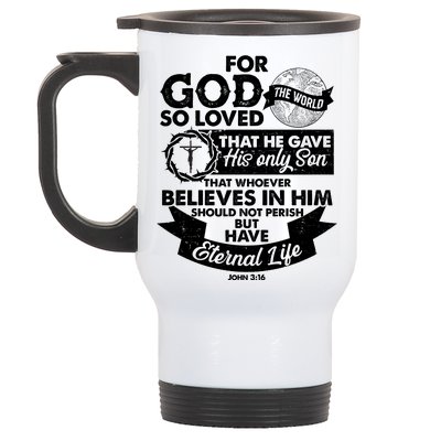 For God So Loved the World John 3:16 Stainless Steel Travel Mug