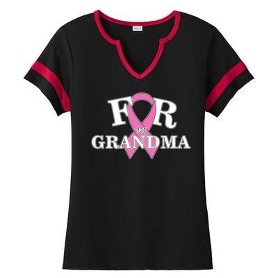 For Grandma Cancer Awareness Ladies Halftime Notch Neck Tee