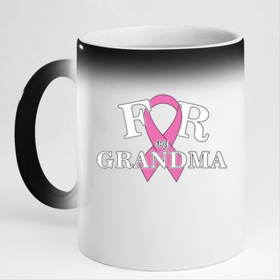 For Grandma Cancer Awareness 11oz Black Color Changing Mug