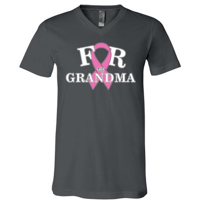 For Grandma Cancer Awareness V-Neck T-Shirt