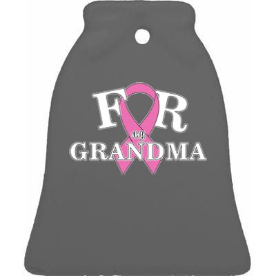 For Grandma Cancer Awareness Ceramic Bell Ornament