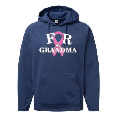 For Grandma Cancer Awareness Performance Fleece Hoodie