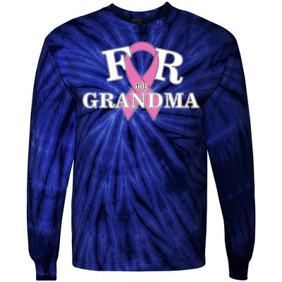 For Grandma Cancer Awareness Tie-Dye Long Sleeve Shirt