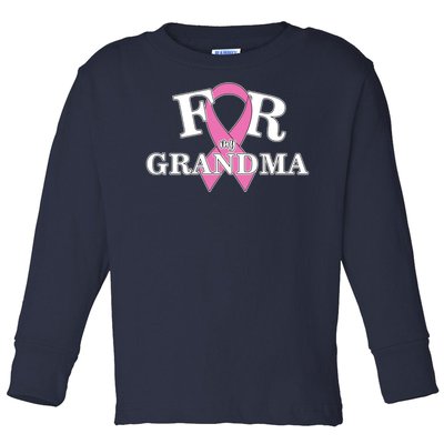 For Grandma Cancer Awareness Toddler Long Sleeve Shirt