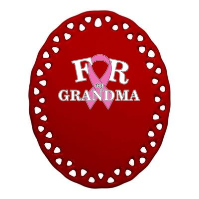 For Grandma Cancer Awareness Ceramic Oval Ornament