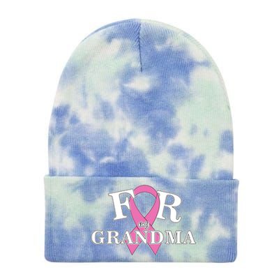 For Grandma Cancer Awareness Tie Dye 12in Knit Beanie