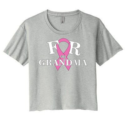 For Grandma Cancer Awareness Women's Crop Top Tee