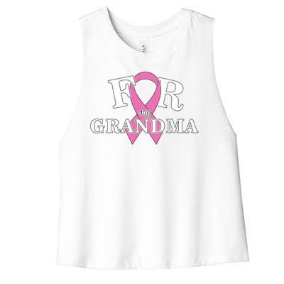 For Grandma Cancer Awareness Women's Racerback Cropped Tank