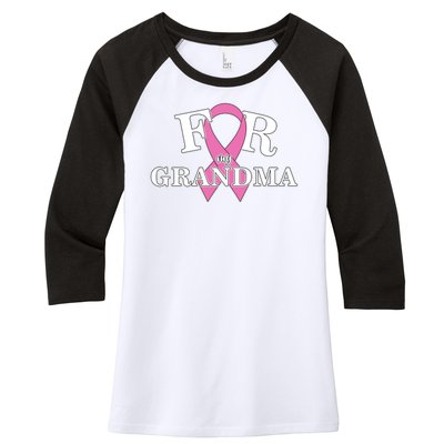 For Grandma Cancer Awareness Women's Tri-Blend 3/4-Sleeve Raglan Shirt