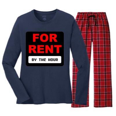 For Rent By The Hour Women's Long Sleeve Flannel Pajama Set 