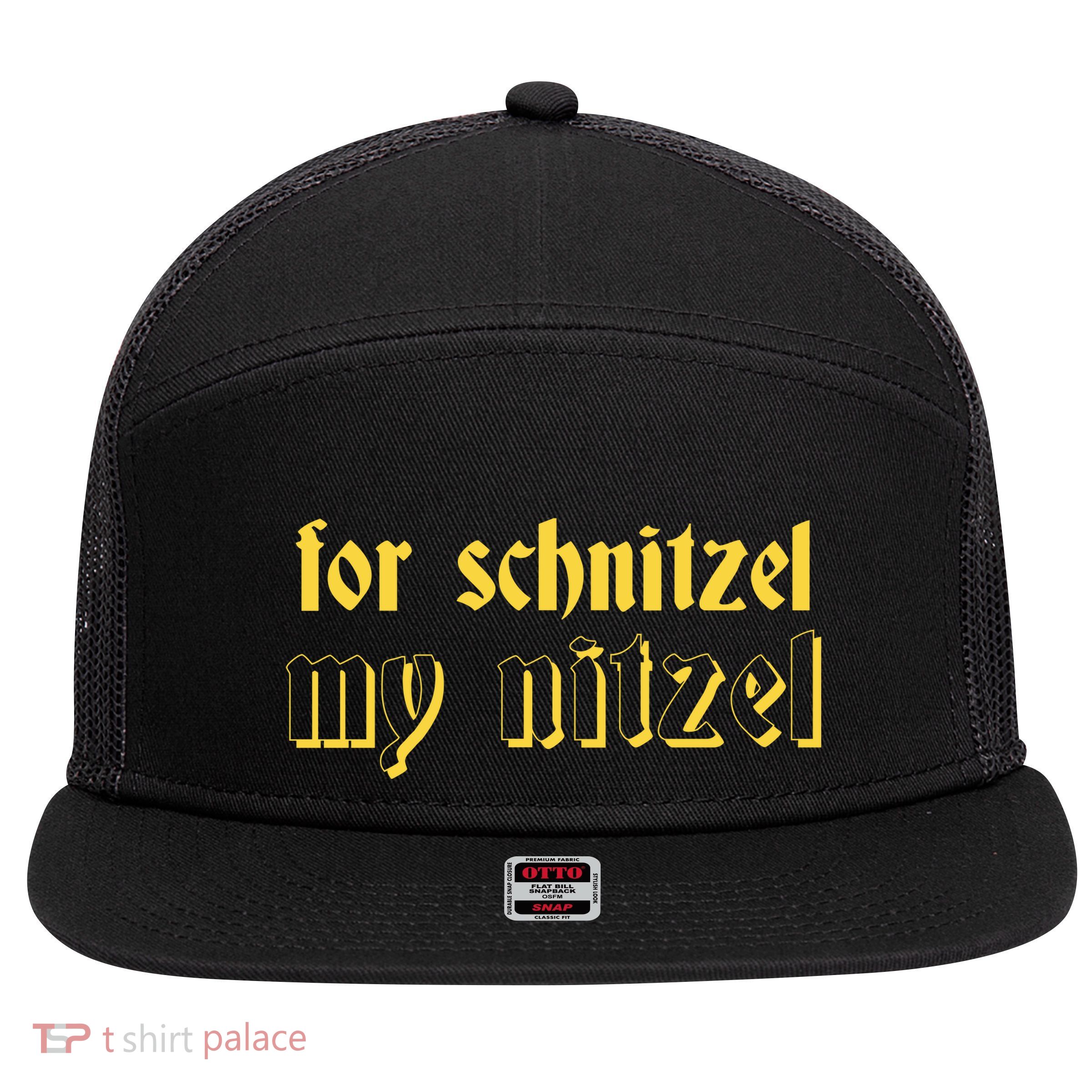 For Schnitzel My Nitzel 7 Panel Mesh Trucker Snapback Hat