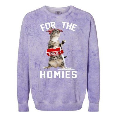 For The Homies Gangsta Cat Colorblast Crewneck Sweatshirt