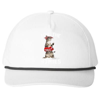 For The Homies Gangsta Cat Snapback Five-Panel Rope Hat