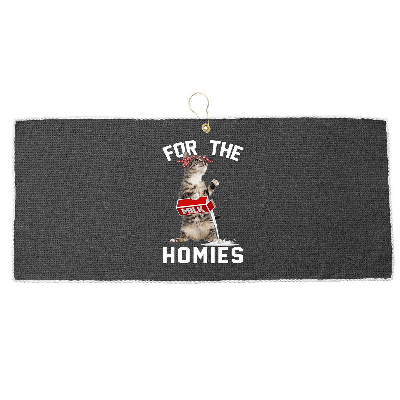 For The Homies Gangsta Cat Large Microfiber Waffle Golf Towel